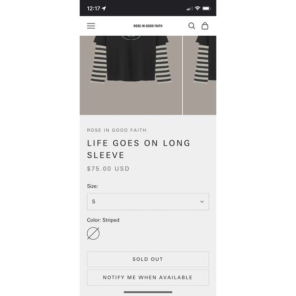 Kid Laroi x Rose in Good Faith Striped Long Sleeve Shirt Size Medium - Picture 7 of 7